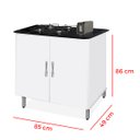 Ver imagem 6 de Mesa Balcão Cooktop Cozinha 4 Bocas Luanda Branco Mármore