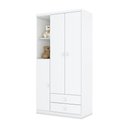 Ver imagem 4 de Guarda Roupa Infantil 03 Portas 02 Gavetas Henn Branco Ou Branco Com Rosa Chá