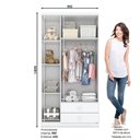 Ver imagem 6 de Guarda Roupa Infantil 03 Portas 02 Gavetas Henn Branco Ou Branco Com Rosa Chá
