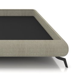 Cama Queen Base Box 158x198cm Pés de Ferro Cold P02 Linho Bege - Mpozenato - 6