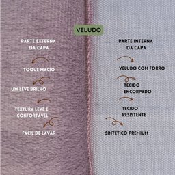 Capa para Almofada Drapeada Line em Veludo Quadrada Rosa Quatzo - 3