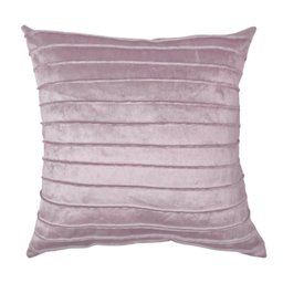 Capa para Almofada Drapeada Line em Veludo Quadrada Rosa Quatzo - 1