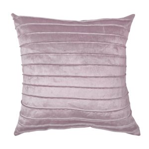 Capa para Almofada Drapeada Line em Veludo Quadrada Rosa Quatzo