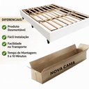 Ver imagem 7 de Cama Casal Box Base 137x187 Desmontável Tecido Premium 100% Madeira - Nova Cama