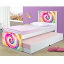 Ver imagem 1 de Bicama Solteiro Bella Vista Tie Dye com Colchões MDF MDP Branco Tebarrot Móveis