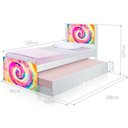 Ver imagem 2 de Bicama Solteiro Bella Vista Tie Dye com Colchões MDF MDP Branco Tebarrot Móveis