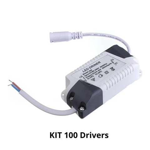 Kit 100 Drivers para Luminária Led Bivolt 8w-25w