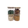 Kit Potes de Vidro Mantimentos 500ml com Tampa Bambu 4 Pçs - 1