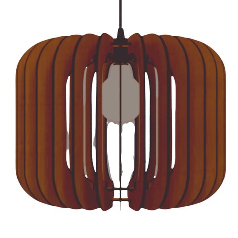 Luminária Teto tipo Pendente PADUA MDF - Completa - Cor: Marrom