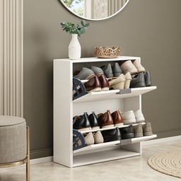 Porta Sapatos Decorativo Organizador 2 Portas Basculantes Mdf Quarto Sala Banheiro Suporte Versatil - 1