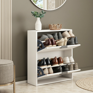 Porta Sapatos Decorativo Organizador 2 Portas Basculantes Mdf Quarto Sala Banheiro Suporte Versatil