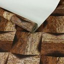 Ver imagem 2 de Papel de Parede Efeito 3d Madeira Marrom+ Cola Inclusa Vinilico Lavável