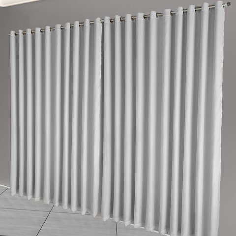 cortina blackout corta luz 8,00 x 2,40 ilhos Celina branco