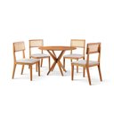 Ver imagem 3 de Conjunto de Sala Jantar Mesa 100 cm com 4 Cadeiras Ava Cinza