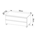 Ver imagem 2 de Gabinete de Banheiro BN3603 2 Gavetas c/ Rodízio cor Branco - Tecno Mobili