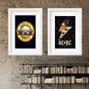 Ver imagem 2 de Kit 2 Quadros Grandes Bandas Rock - 60x48cm:madeira Preta