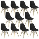 Ver imagem 1 de Kit 11 Cadeiras Charles Eames Eiffel Wood Design Preta