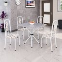 Ver imagem 1 de Conjunto para Sala de Jantar com 4 Cadeiras Lívia Arabesco/Branco