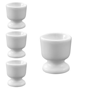 Kit com 4 Porta Ovo de Porcelana Branca