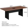 Mesa de Reunião Escritório 1,8m x 0,9m Caixa de Tomadas 30mm Cor:Nogal - 5