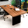 Mesa de Reunião Escritório 1,8m x 0,9m Caixa de Tomadas 30mm Cor:Nogal - 7