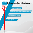 Ver imagem 2 de Misturador de Argamassa Metalsul 50cm 3/8 para Mandril Vermelho