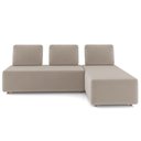 Ver imagem 5 de Sofá 3 Lugares com Chaise 222cm Rovier Veludo Bege Z32 - Mpozenato