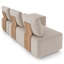 Ver imagem 7 de Sofá 3 Lugares com Chaise 222cm Rovier Veludo Bege Z32 - Mpozenato
