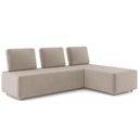Ver imagem 2 de Sofá 3 Lugares com Chaise 222cm Rovier Veludo Bege Z32 - Mpozenato