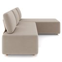 Ver imagem 6 de Sofá 3 Lugares com Chaise 222cm Rovier Veludo Bege Z32 - Mpozenato