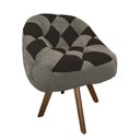 Ver imagem 2 de Poltrona Paloma Escritório Sala Giratória Madeira Suede Cappuccino e Suede Marrom - Dominic Decor