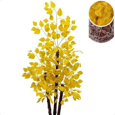 Ficus Amarelo Figueira Artificial sem Vaso Decorativo