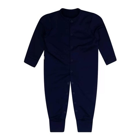 Macacão de Bebê Longo Térmico Le Bhua Ref:lb16011 Rn/g Azul Marinho