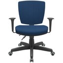 Ver imagem 5 de Kit 3 Cadeiras de Escritório Executiva Office Giratória Preto Baixa Flexi P03 Poliéster Azul - Lyam
