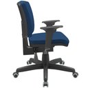 Ver imagem 6 de Kit 3 Cadeiras de Escritório Executiva Office Giratória Preto Baixa Flexi P03 Poliéster Azul - Lyam