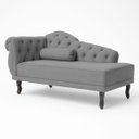 Ver imagem 2 de Chaise Recamier 150 Cmem Veludo Pés Luis Xv Capitonê de Luxo