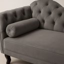 Ver imagem 3 de Chaise Recamier 150 Cmem Veludo Pés Luis Xv Capitonê de Luxo