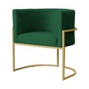 Ver imagem 1 de Poltrona Luana Veludo Verde Base Metálica Dourada - Vallisa Decor