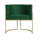 Ver imagem 2 de Poltrona Luana Veludo Verde Base Metálica Dourada - Vallisa Decor