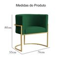 Ver imagem 4 de Poltrona Luana Veludo Verde Base Metálica Dourada - Vallisa Decor