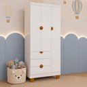Ver imagem 5 de Guarda Roupa Infantil Apolo 3 Portas 3 Gavetas Branco Fosco - Reller