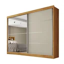 Ver imagem 1 de Guarda Roupa Verona Plus 1 Porta Espelhado Peroba e Off White