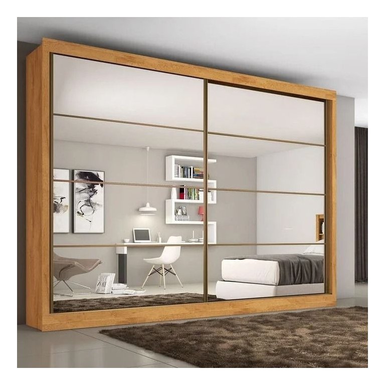 Guarda Roupa Casal com Espelho 2 Portas 4 Gavetas - Verona-peroba - Made Marcs Guarda Roupa Casal com Espelho 2 Portas 4 Gavetas - Verona-peroba - Made Marcs
