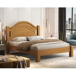 Cama 100% Mdf Isis Casal Estrado Reforçado Painel Inteiriço:nature - 2