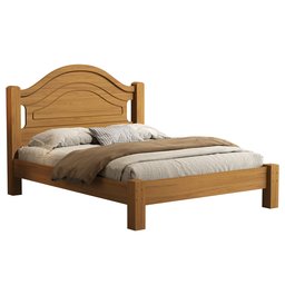 Cama 100% Mdf Isis Casal Estrado Reforçado Painel Inteiriço:nature - 1
