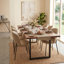 Ver imagem 6 de Cadeira Decorativa Sala de Jantar Elegance Base Preta Courino Bege - Montanaris Decor