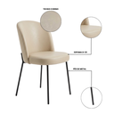 Ver imagem 4 de Cadeira Decorativa Sala de Jantar Elegance Base Preta Courino Bege - Montanaris Decor