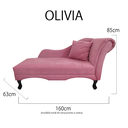 Ver imagem 5 de Recamier Divã Estofado Direito de Quem Senta Olivia Suede Rosa Barbie - Incasa Decor