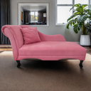 Ver imagem 2 de Recamier Divã Estofado Direito de Quem Senta Olivia Suede Rosa Barbie - Incasa Decor