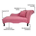 Ver imagem 4 de Recamier Divã Estofado Direito de Quem Senta Olivia Suede Rosa Barbie - Incasa Decor